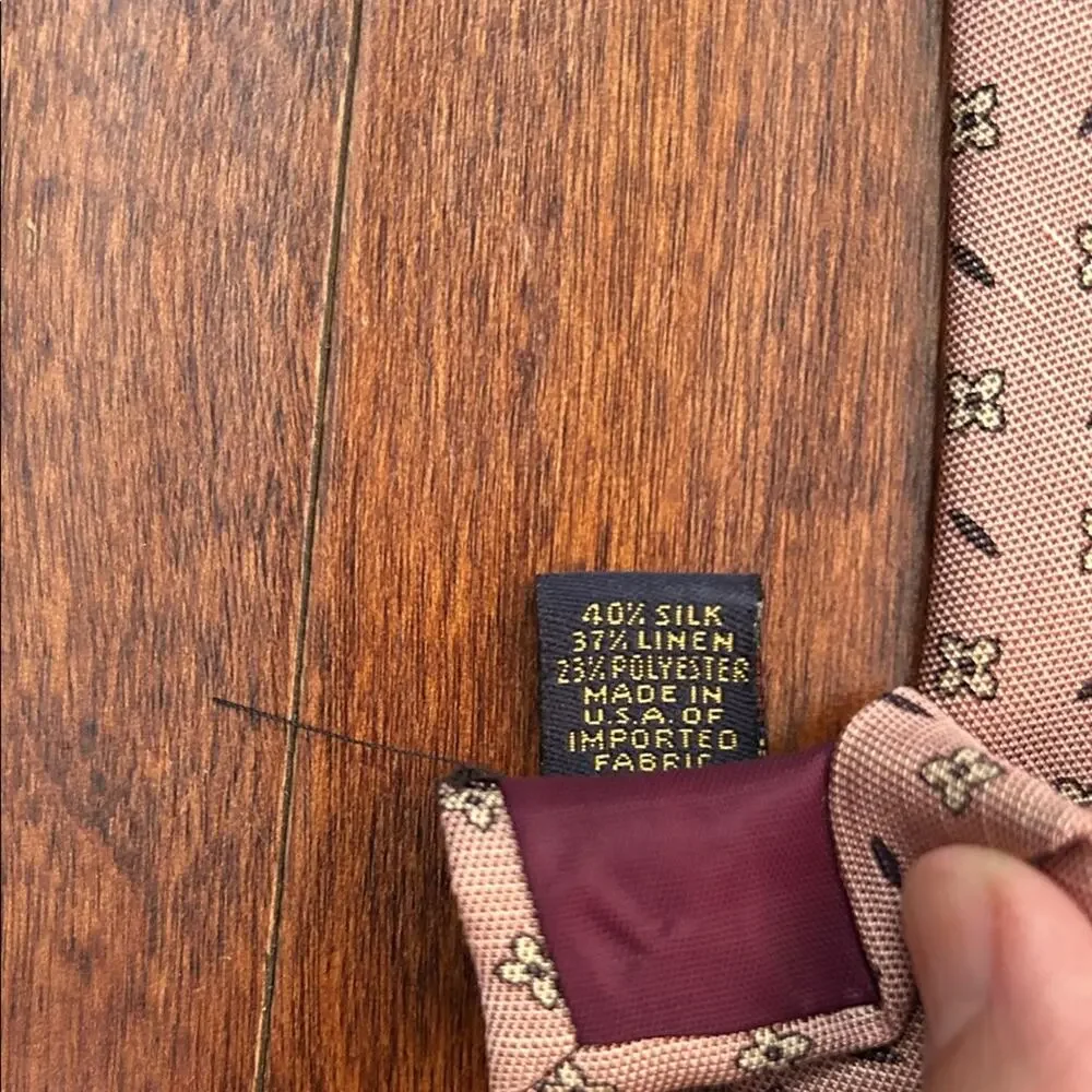 Chaps+Ralph Lauren Silk Linen Blend, Muted Dusty Rose Pink with Floral Print